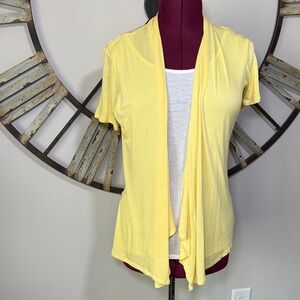 Andrea Nissy Yellow Open Front Cardigan Top